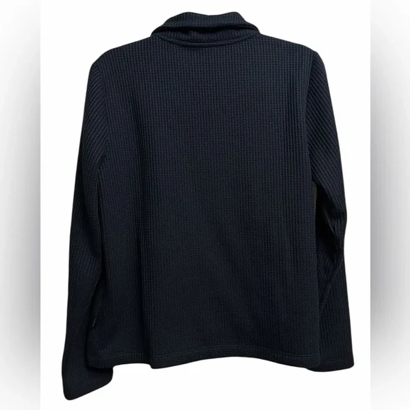 L.L. Bean Dark Blue Women”s Signature Brushed-Back Waffle Anorak - Picture 3 of 5